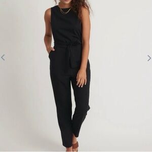 Marine Layer Eloise Black Sleeveless Jumpsuit